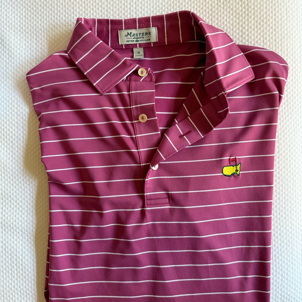 Peter Millar Maroon Striped Polo Shirt